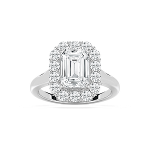 Thea 3 ⁷⁄₈ ctw Emerald Lab Grown Diamond Grand Halo Engagement Ring