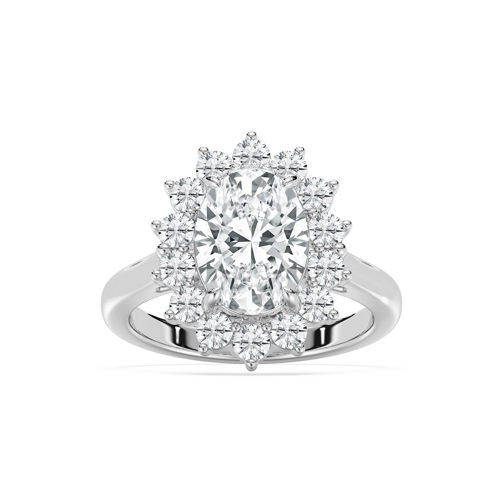 Thea Halo Oval Engagement Ring in Rose Gold