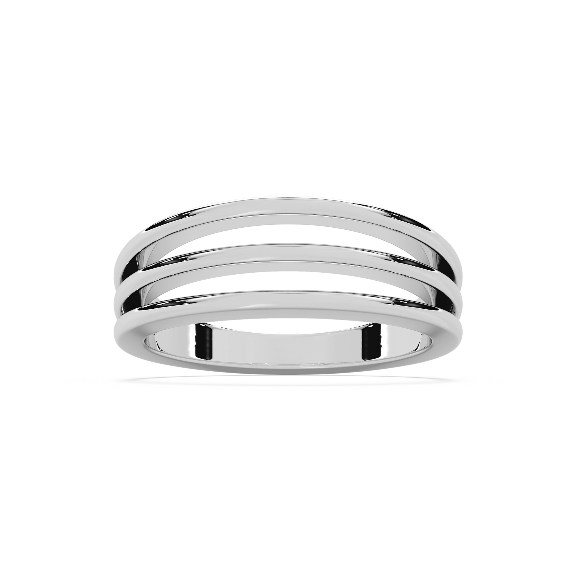 Three row ring design in recycled 14K white gold | fashion ring Three row ring design recycled 14K white gold