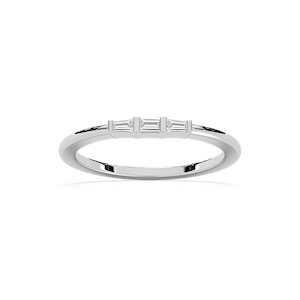 Baguette Lab Grown Diamond Three Stone Pinky Ring