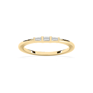 Baguette Lab Grown Diamond Three Stone Pinky Ring