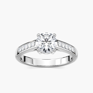 Ashley Lab Grown Diamond Channel Side Stone Engagement Ring