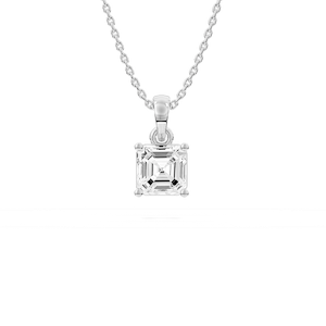 Timeless Square Emerald Solitaire Pendant