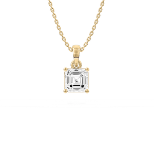 Timeless Square Emerald Solitaire Pendant