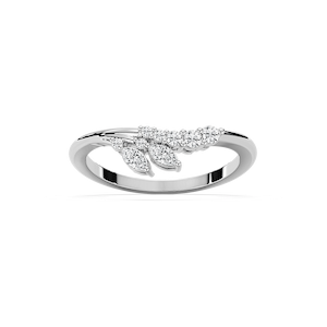 Titania 1/5 ctw Marquise and Round Lab Grown Diamond Nature Inspired Curved Band
