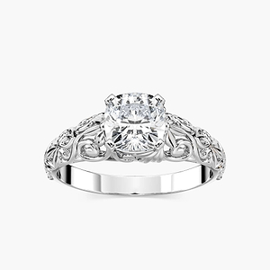 Tory Cushion Lab Grown Diamond Filigree Solitaire Engagement Ring