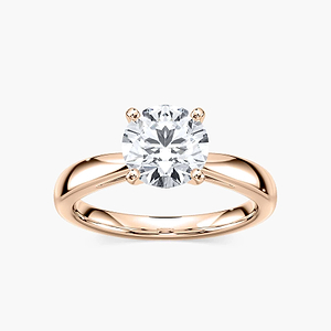 Tracie Lab Grown Diamond Pinched Cathedral Solitaire Engagement Ring