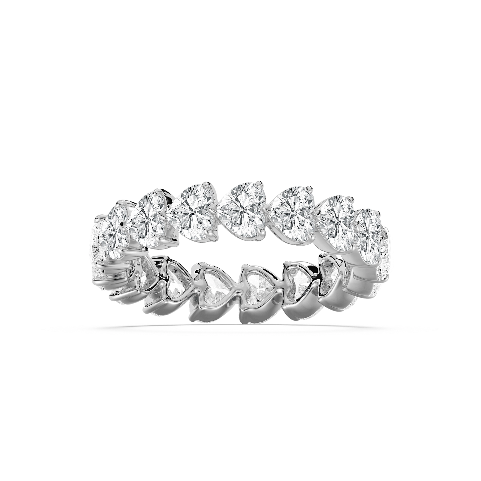 Trailing Heart Eternity Ring in Rose Gold