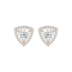 2 ⅓ ctw Trillion Lab Grown Diamond Halo Stud Earrings