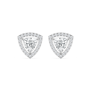 2 ⅓ ctw Trillion Lab Grown Diamond Halo Stud Earrings