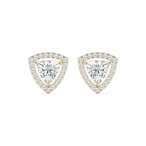 2 ⅓ ctw Trillion Lab Grown Diamond Halo Stud Earrings