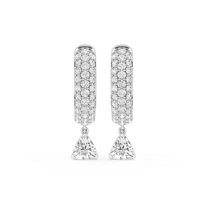 Trillion Lab Grown Diamond Pave Hoop Drop Earrings