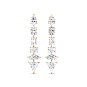 7 ctw Multi Shape Lab Grown Diamond Trillion Point Dangle Earrings