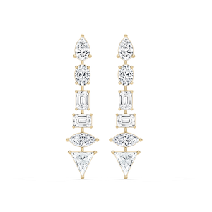7 ctw Multi Shape Lab Grown Diamond Trillion Point Dangle Earrings