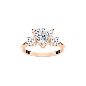 Prisha Trillion Lab Grown Diamond with Round Sides Three Stone Engagement Ring