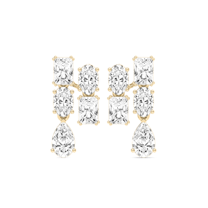 5 ctw Radiant, Oval, and Pear Lab Grown Diamond Double Drop Earrings