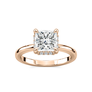 Tula Asscher Lab Grown Diamond Semi Hidden Halo Engagement Ring