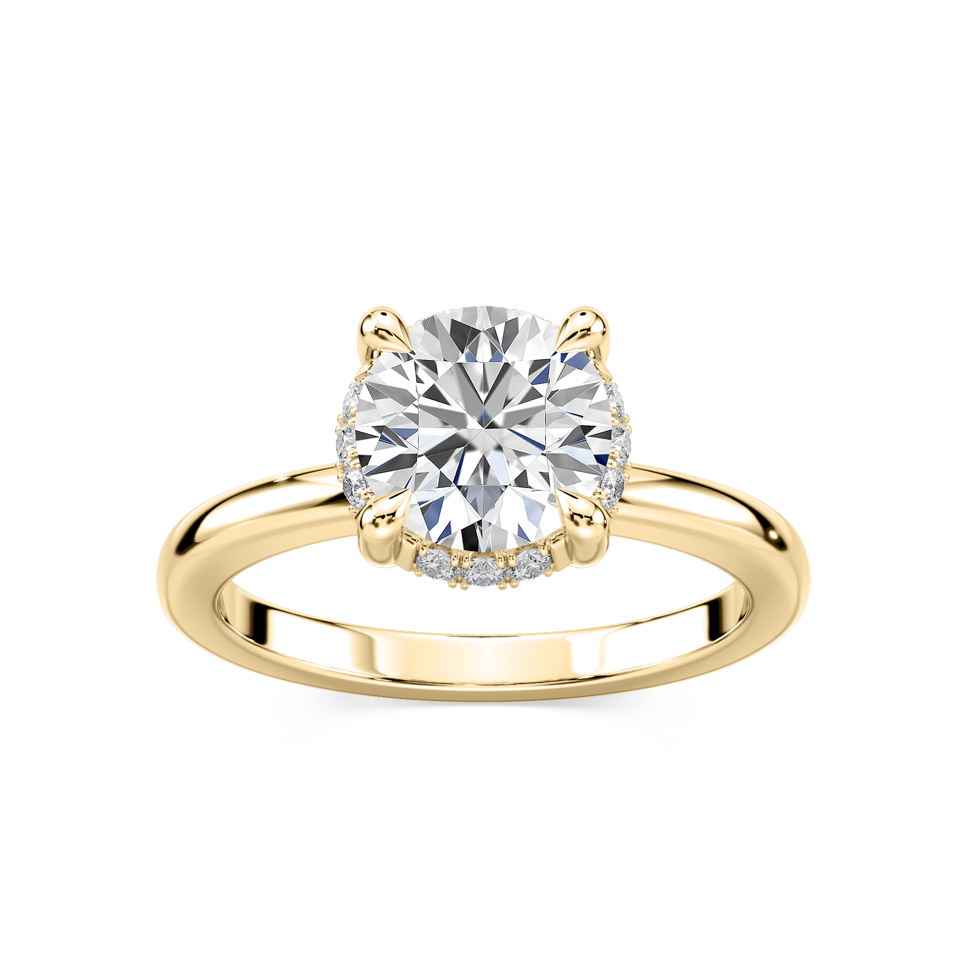 Tula Round Lab Grown Diamond Semi Hidden Halo Engagement Ring
