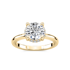 Tula Round Lab Grown Diamond Semi Hidden Halo Engagement Ring