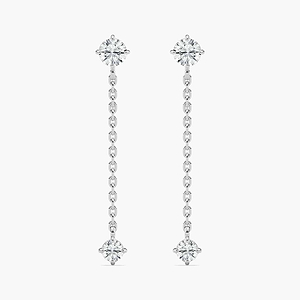 3/4 ctw Round Lab Grown Diamond Graduated Dangle Chain Earrings