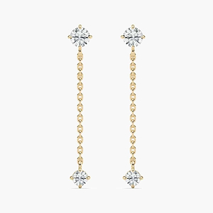 3/4 ctw Round Lab Grown Diamond Graduated Dangle Chain Earrings