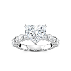 Uma Heart Cut Engagement Ring with 1.26ctw Heart Cut Lab-Grown Diamonds in 14K White Gold