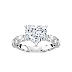 Uma Heart Lab Grown Diamond Shared Prong Hidden Halo Engagement Ring