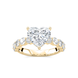 Uma Heart Lab Grown Diamond Shared Prong Hidden Halo Engagement Ring