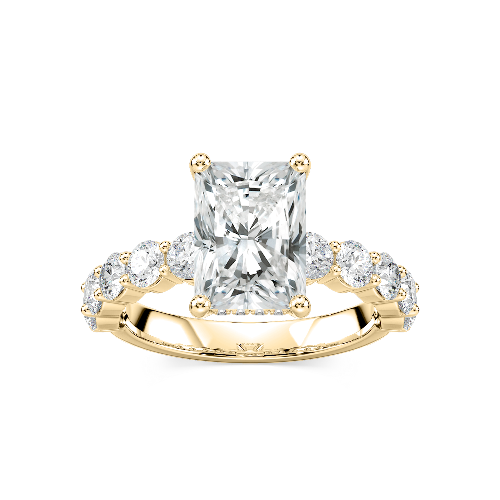 Uma Radiant Cut Engagement Ring with 2.52ctw Radiant Cut Lab-Grown Diamonds in 14K Yellow Gold