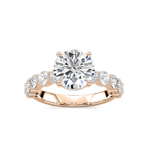 Uma Round Lab Grown Diamond Shared Prong Hidden Halo Engagement Ring