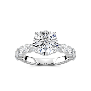 Uma Round Lab Grown Diamond Shared Prong Hidden Halo Engagement Ring