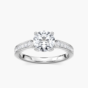Valery Round Lab Grown Diamond Channel Set Side Stone Engagement Ring
