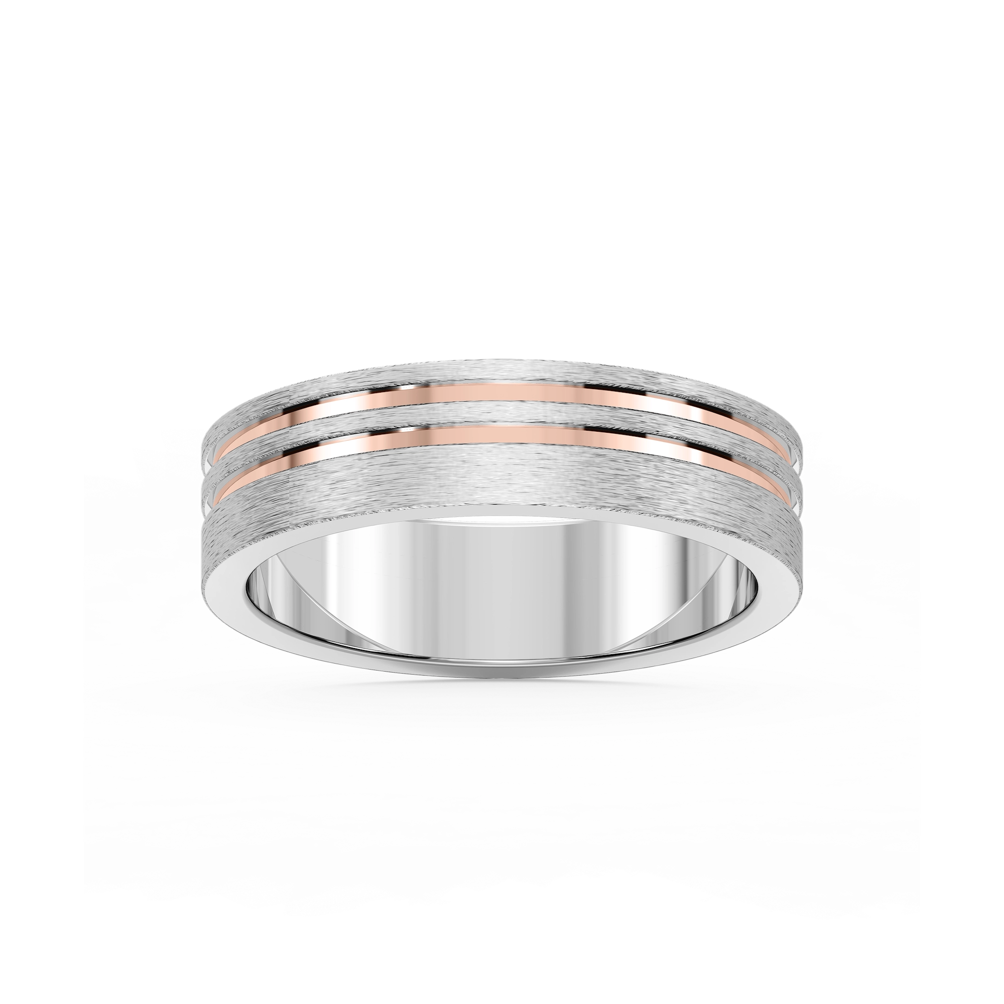 Vale 6.00mm Double Grooves Plain Metal Band