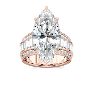 Veda 12 ¹⁄₃ ctw Marquise Lab Grown Diamond Triple Row Hidden Halo Engagement Ring - Signature Collection