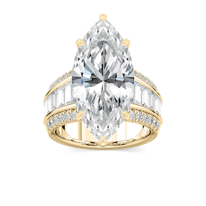 Veda 12 ¹⁄₃ ctw Marquise Lab Grown Diamond Triple Row Hidden Halo Engagement Ring - Signature Collection