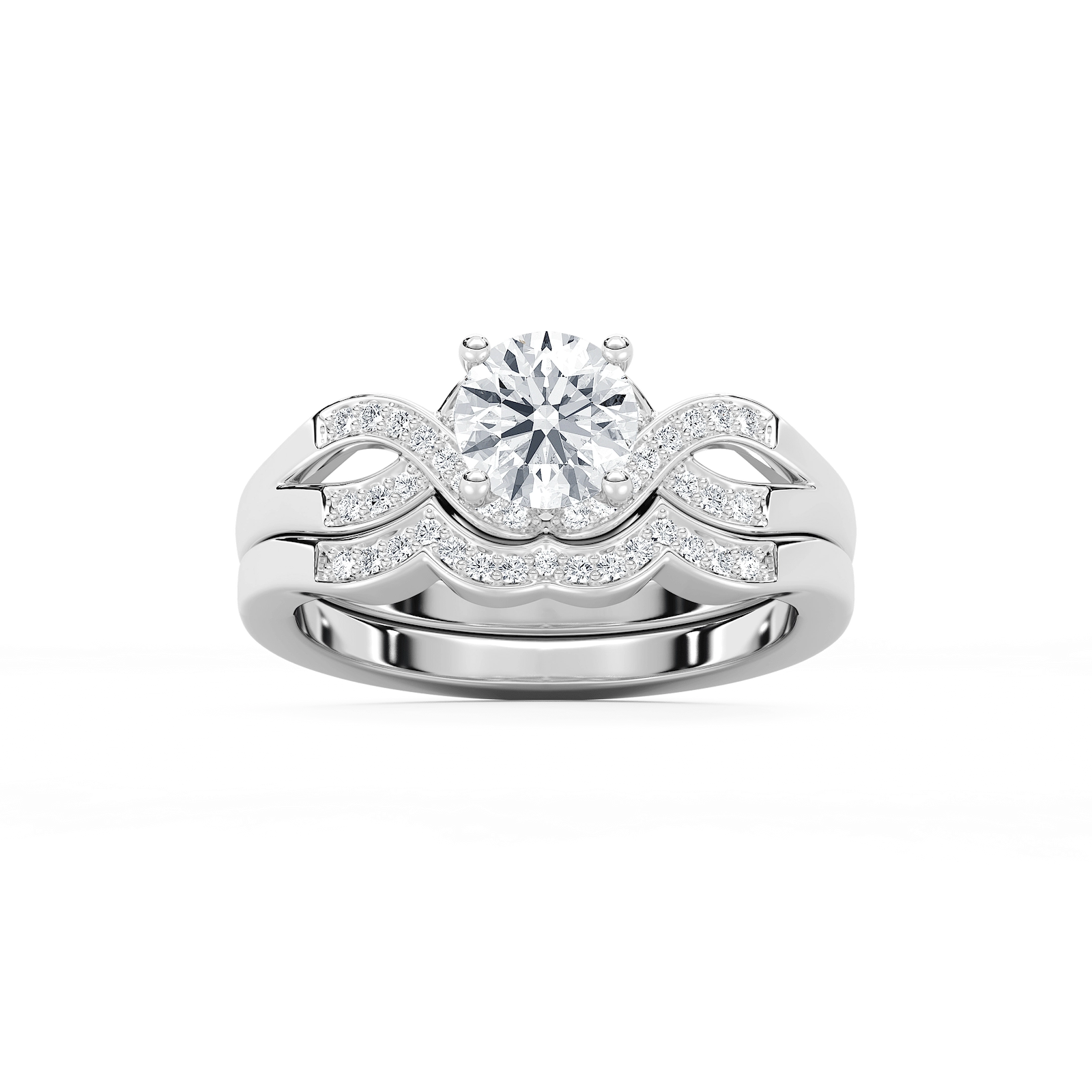 Amity 1 ⅕ ctw Round Lab Grown Diamond Infinity Twist Wedding Set