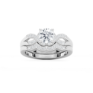 Amity 1 ⅕ ctw Round Lab Grown Diamond Infinity Twist Wedding Set