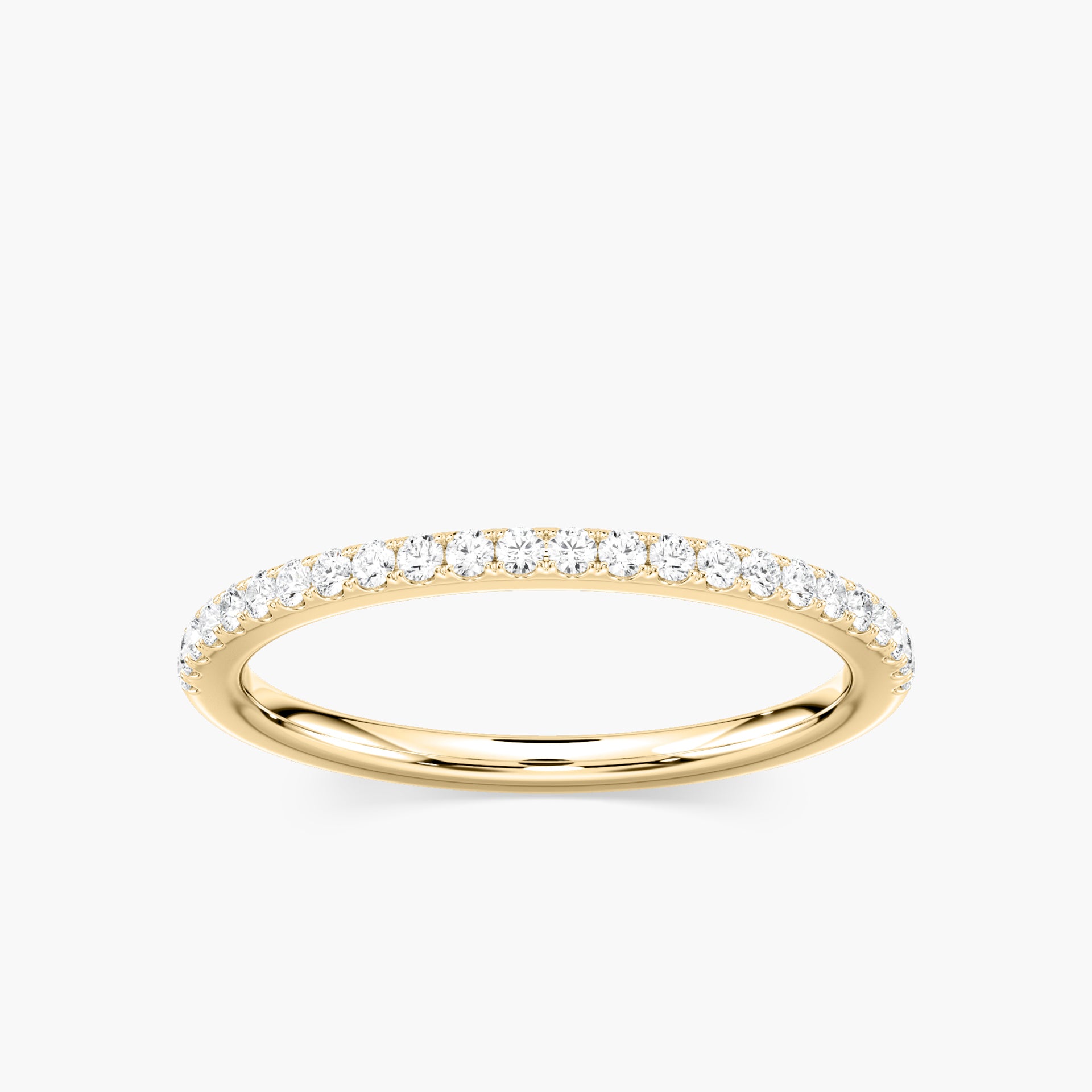 Venetian Wedding Band with 0.19ctw Lab-Grown Diamonds in 14K Yellow Gold