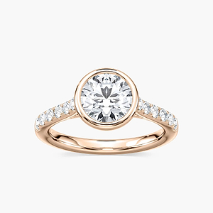 Sofia Round Lab Grown Diamond BezelSide Stone Engagement Ring