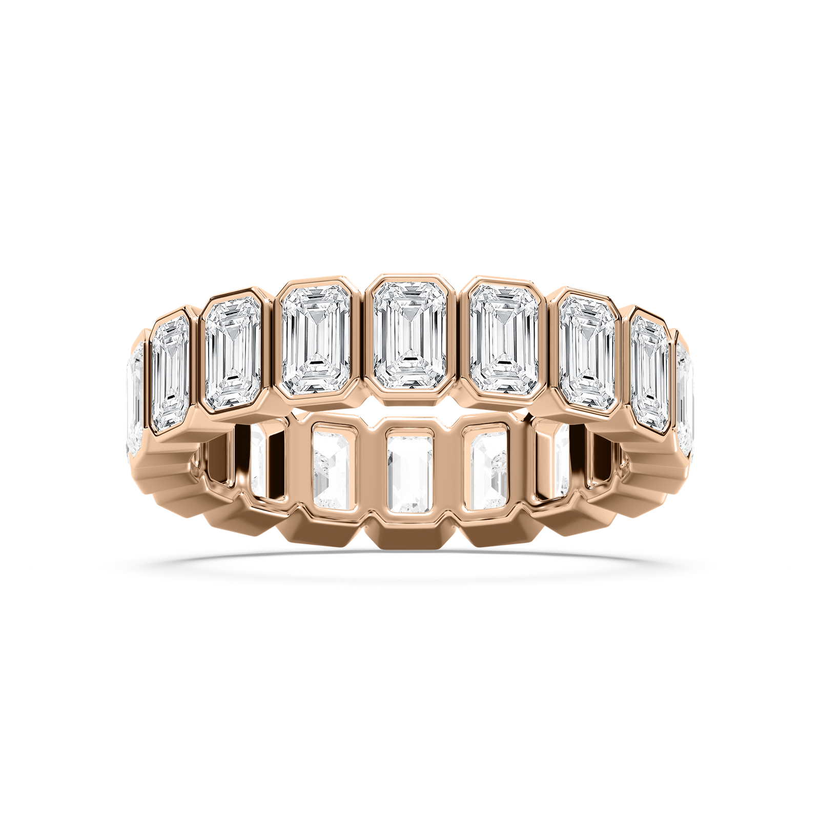 Sarai 3 ⅜ ctw Emerald Lab Grown Diamond Bezel Set Eternity Band