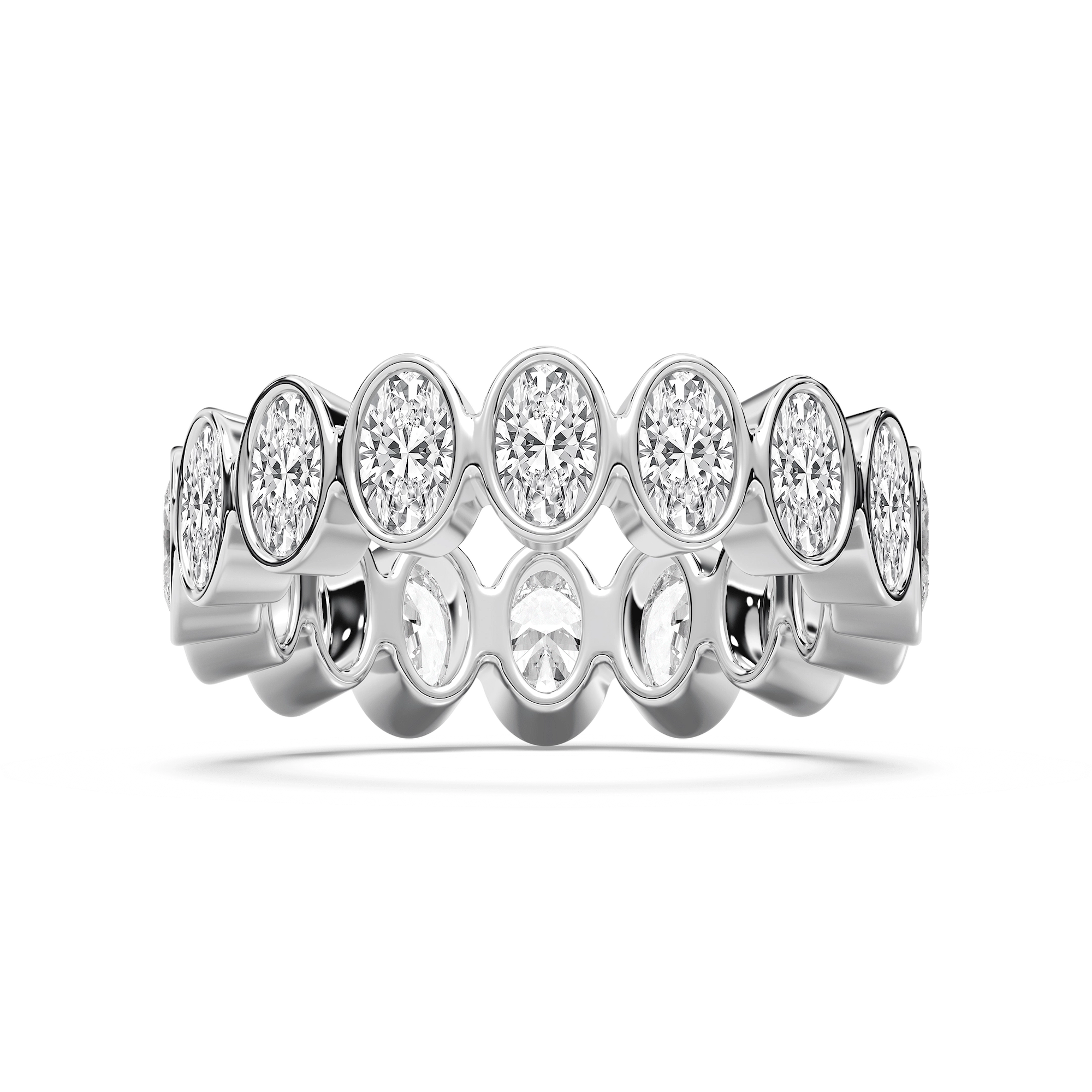Oaklee 1 ½ ctw Oval Lab Grown Diamond Bezel Set Eternity Band