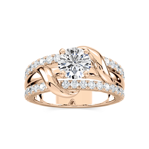 Layla Round Lab Grown Diamond Vine Side Stone Engagement Ring