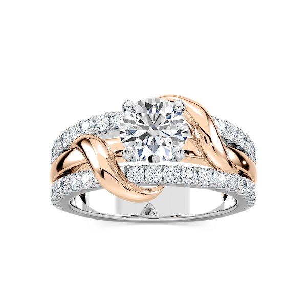 Layla Round Lab Grown Diamond Vine Side Stone Engagement Ring