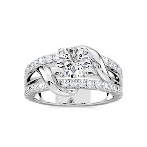 Layla Round Lab Grown Diamond Vine Side Stone Engagement Ring