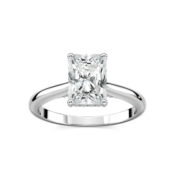 Vivian Radiant Lab Grown Diamond Arch Hidden Halo Engagement Ring