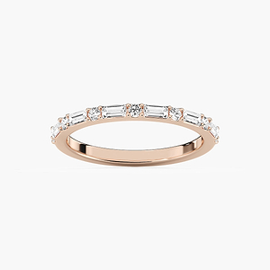Whimsy 2/5 ctw Round and Baguette Shared Prong Wedding Band