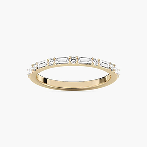 Whimsy 2/5 ctw Round and Baguette Shared Prong Wedding Band