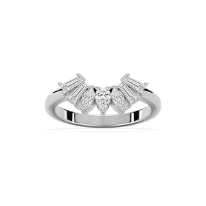 Cassidy 1/2 ctw Pear, Marquise and Baguette Lab Grown Diamond Fan Curved Band