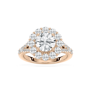 Willa 3 ³⁄₈ ctw Round Lab Grown Diamond Split Shank Halo Engagement Ring