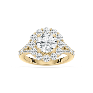 Willa 3 ³⁄₈ ctw Round Lab Grown Diamond Split Shank Halo Engagement Ring